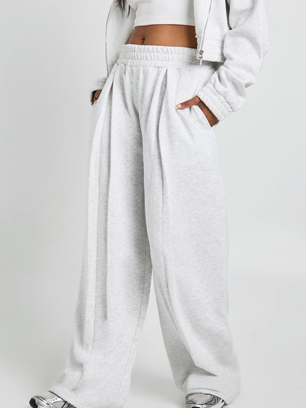 BOOHOO new High Waist Pleated Straight Leg Tall Jogger - Picture 11 of 12
